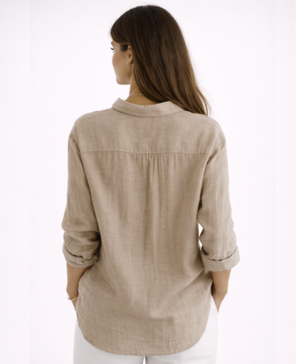 Chemise Femme Fluide – Col Classique & Manches Longues, Élégance Intemporelle Chic