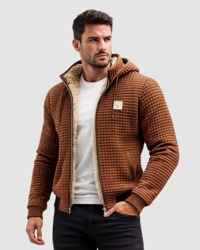 Veste Matelassée Homme Capuche Doublée Sherpa – Confort & Chaleur | Style Automne Hiver