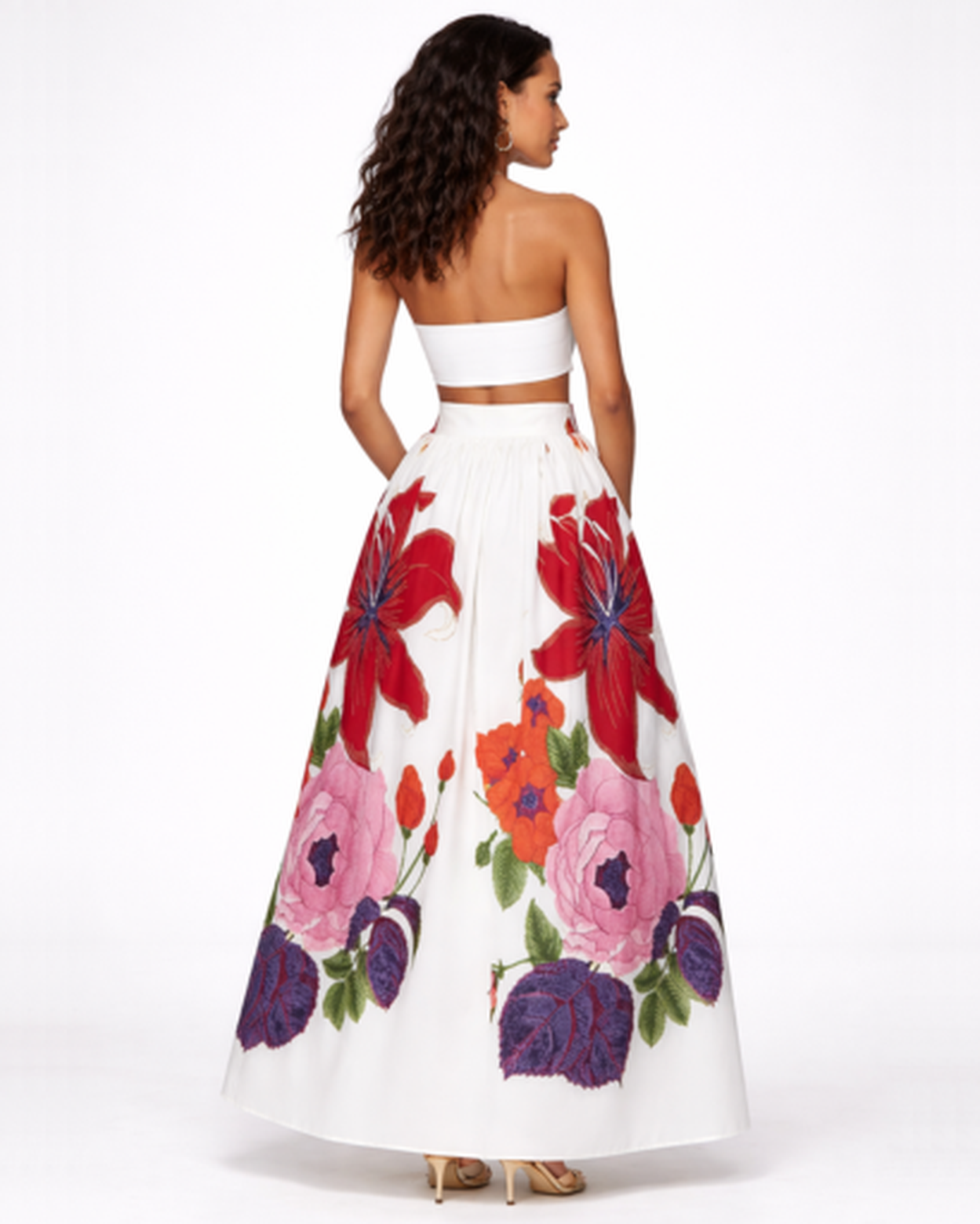 Jupe Longue Femme – Taille Haute Évasée Fluide & Imprimé Floral | Jupe Bohème Été