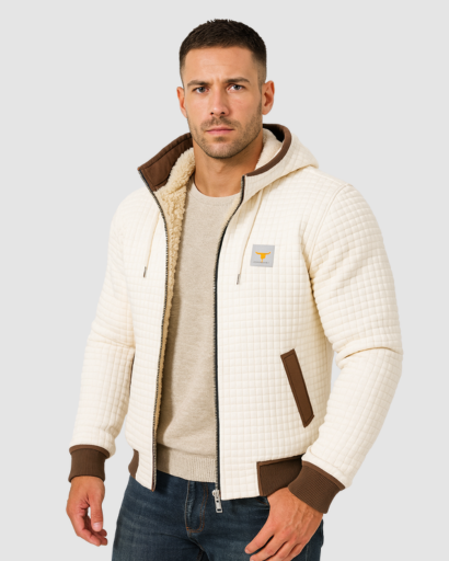 Veste Matelassée Homme Capuche Doublée Sherpa – Confort & Chaleur | Style Automne Hiver