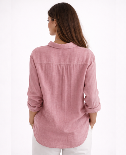 Chemise Femme Fluide – Col Classique & Manches Longues, Élégance Intemporelle Chic