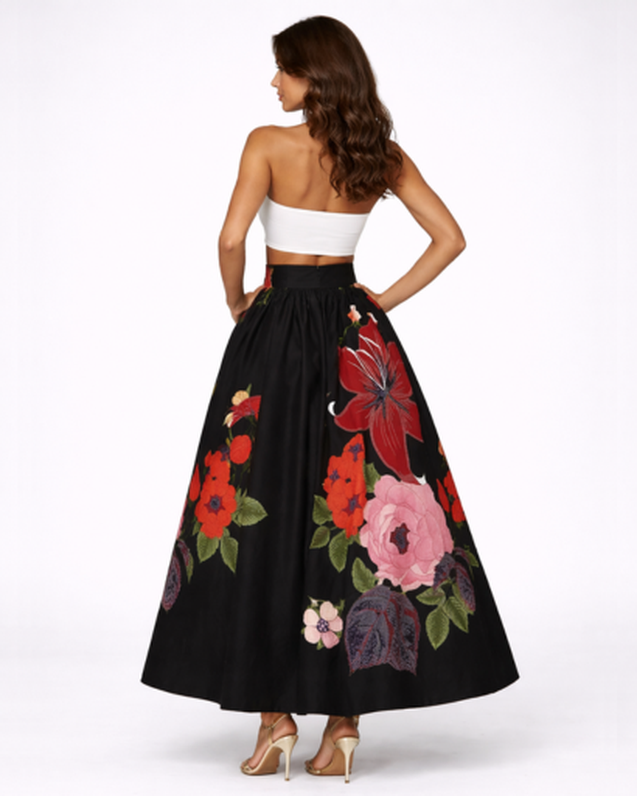 Jupe Longue Femme – Taille Haute Évasée Fluide & Imprimé Floral | Jupe Bohème Été