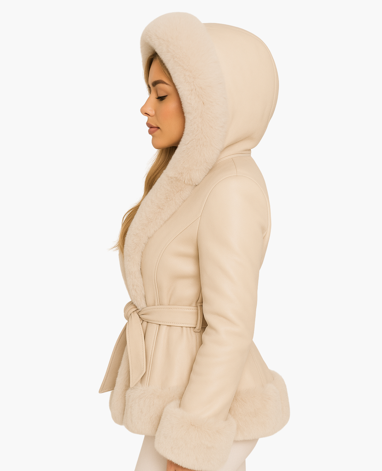 Manteau Femme Capuche Bordée