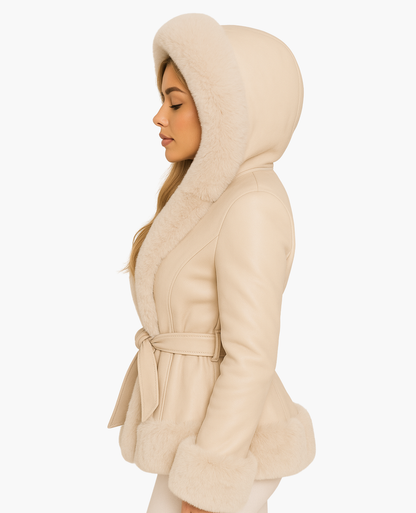 Manteau Femme Capuche Bordée
