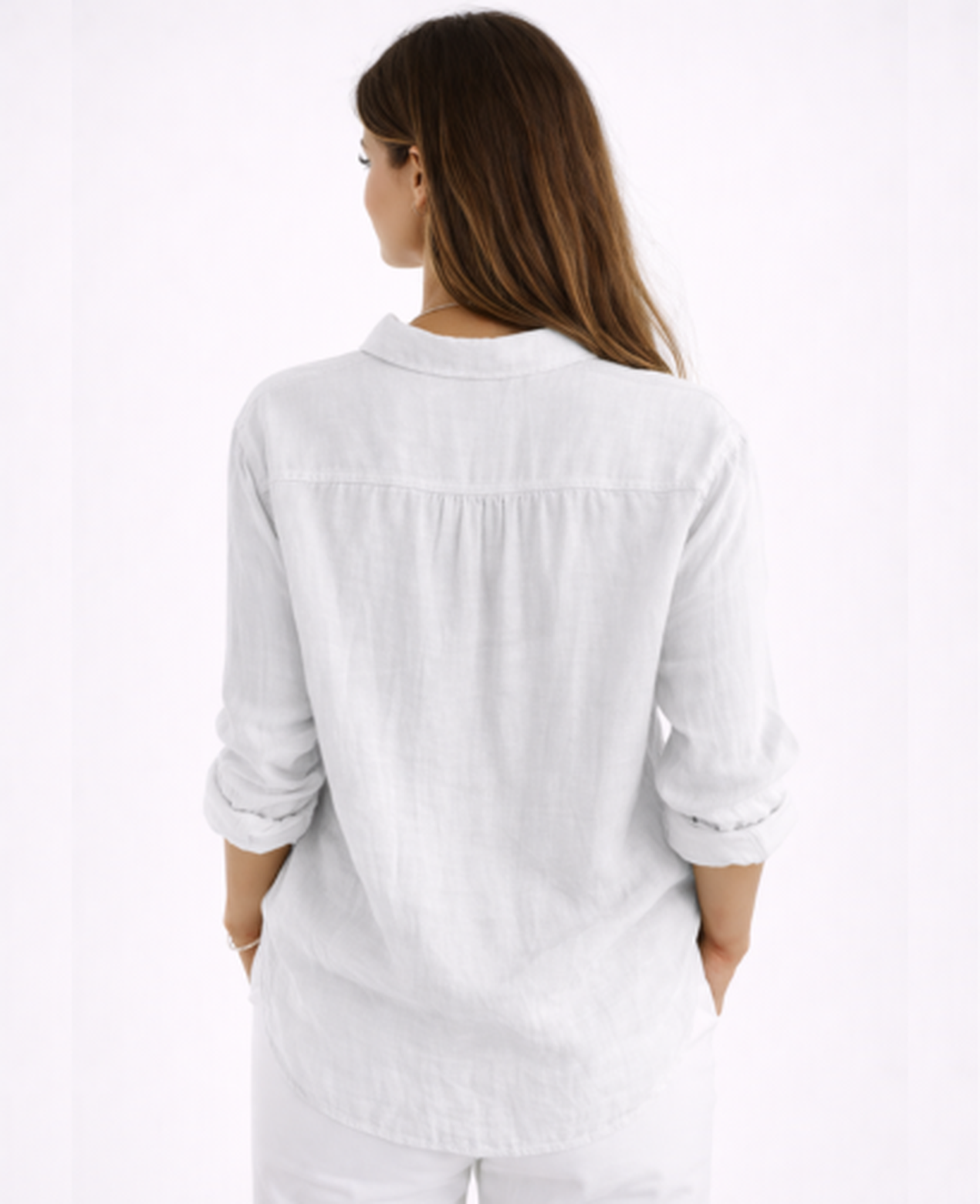 Chemise Femme Fluide – Col Classique & Manches Longues, Élégance Intemporelle Chic
