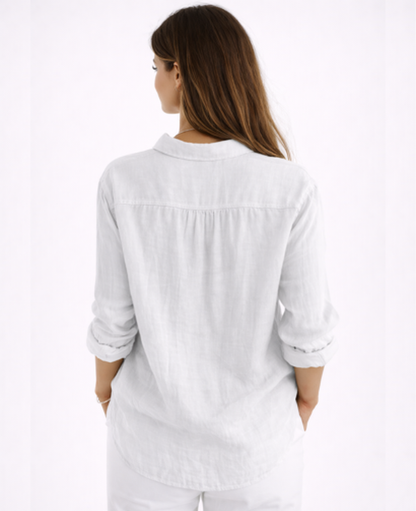 Chemise Femme Fluide – Col Classique & Manches Longues, Élégance Intemporelle Chic