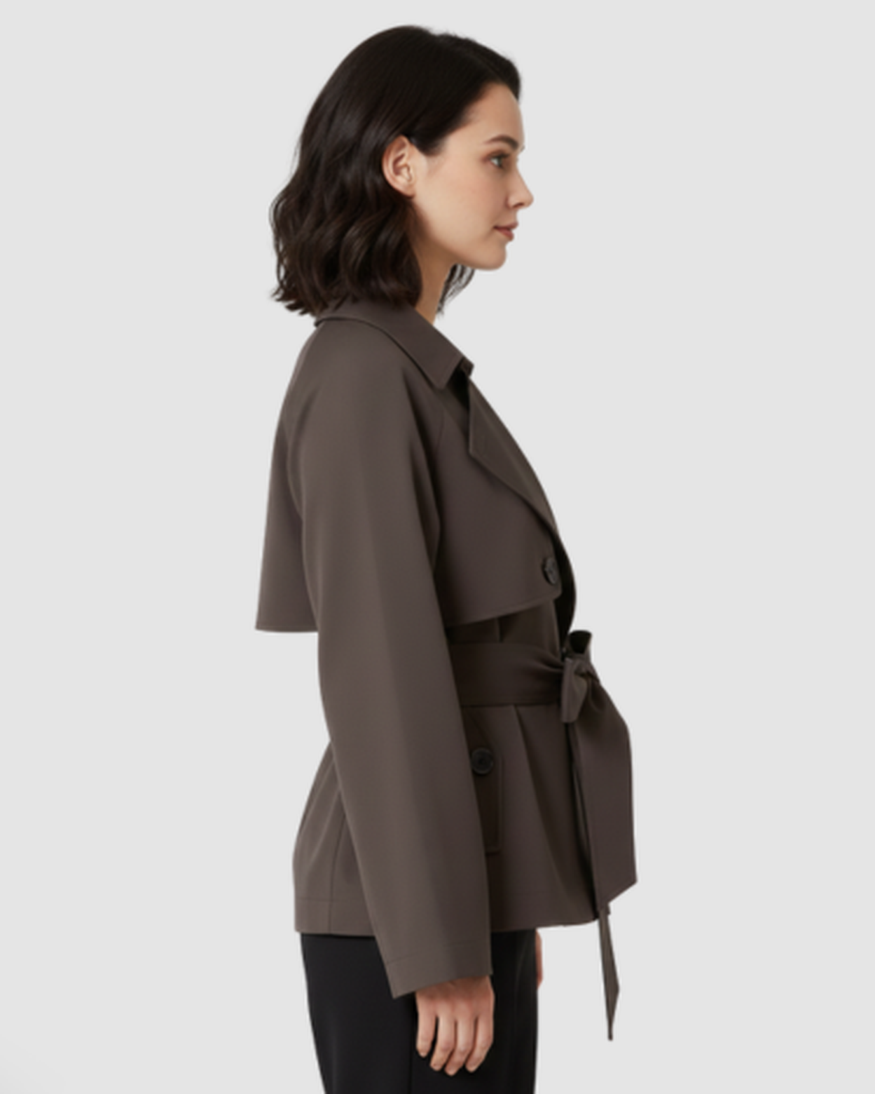 Trench-Coat Court Femme Ceinturé – Coupe Croisée Chic & Style Intemporel | Mi-Saison – vue 8