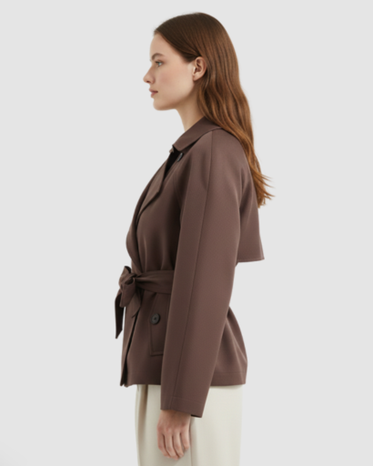 Trench-Coat Court Femme Ceinturé – Coupe Croisée Chic & Style Intemporel | Mi-Saison – vue 10
