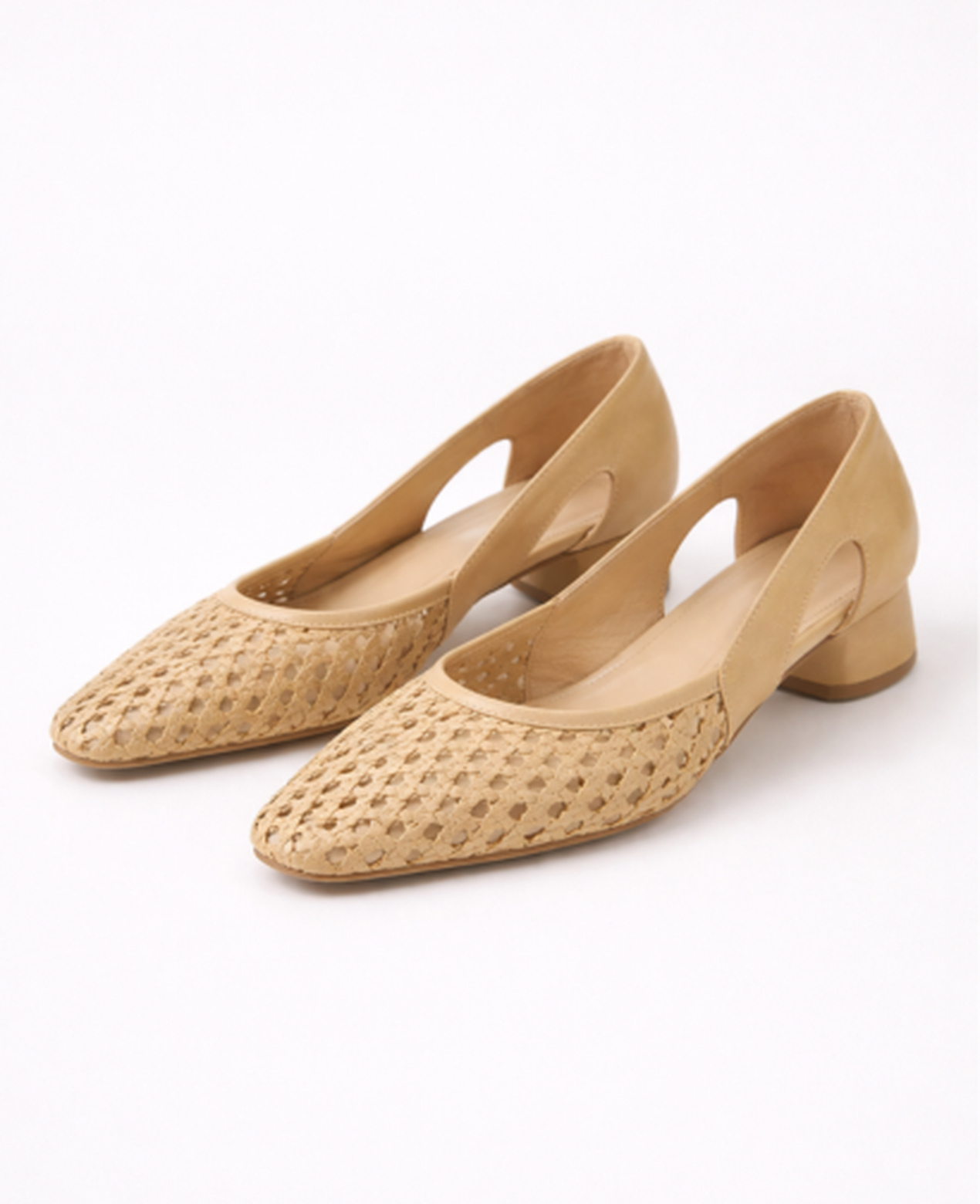Escarpins Slingback Femme – Bout Pointu Perforé & Talon Bas, Élégance Chic Bureau