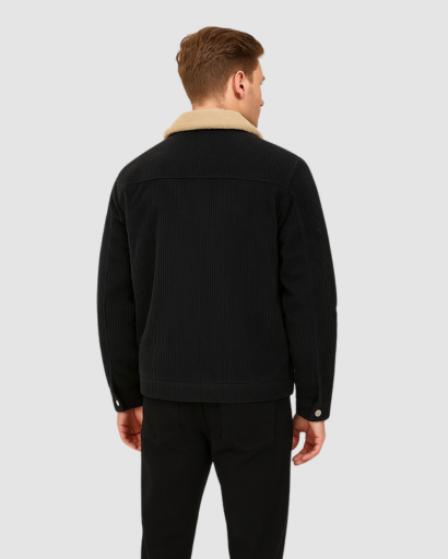 Veste homme velours côtelé doublure polaire portée en ville