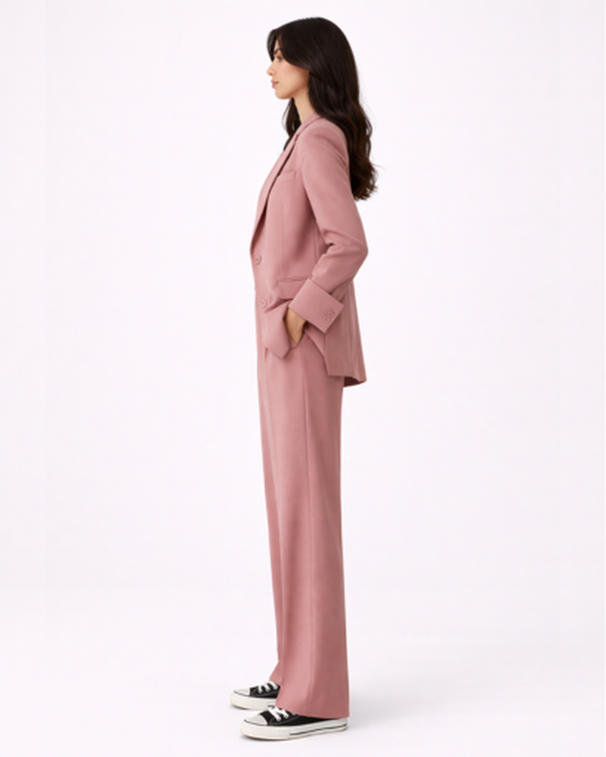 Ensemble Tailleur Femme – Blazer Structuré & Pantalon Large Fluide | Bureau Chic & Cérémonie