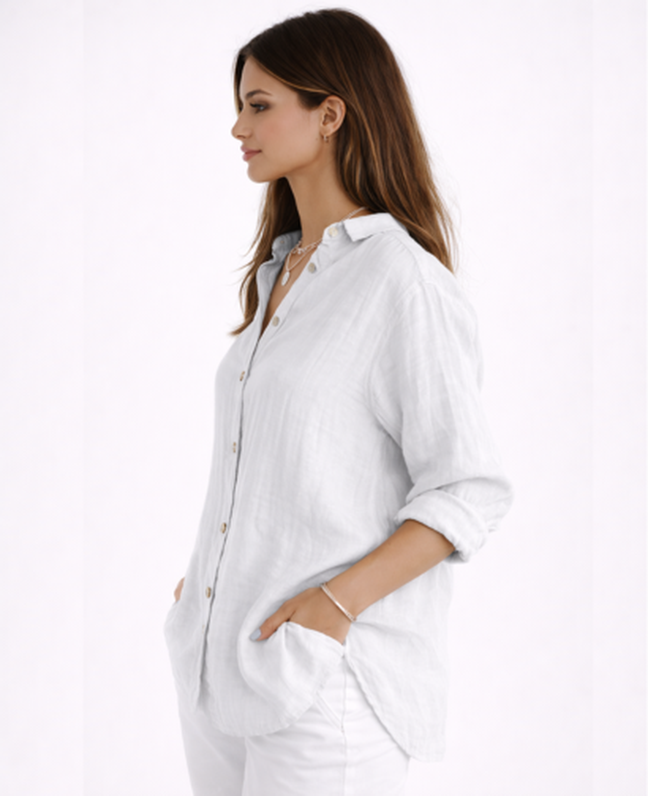 Chemise Femme Fluide – Col Classique & Manches Longues, Élégance Intemporelle Chic