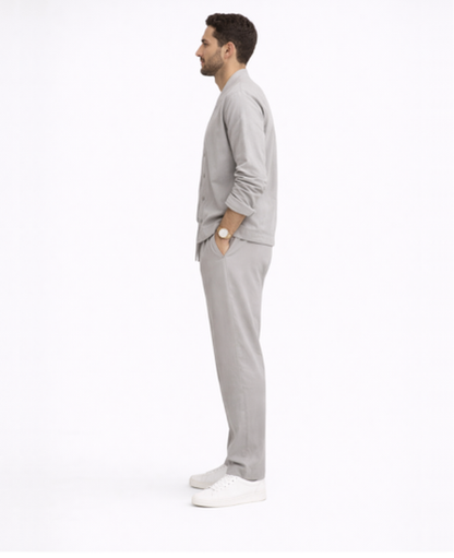 Ensemble Homme Décontracté – Veste Légère & Pantalon Coupe Droite, Style Casual Chic Été | Tenue Estivale