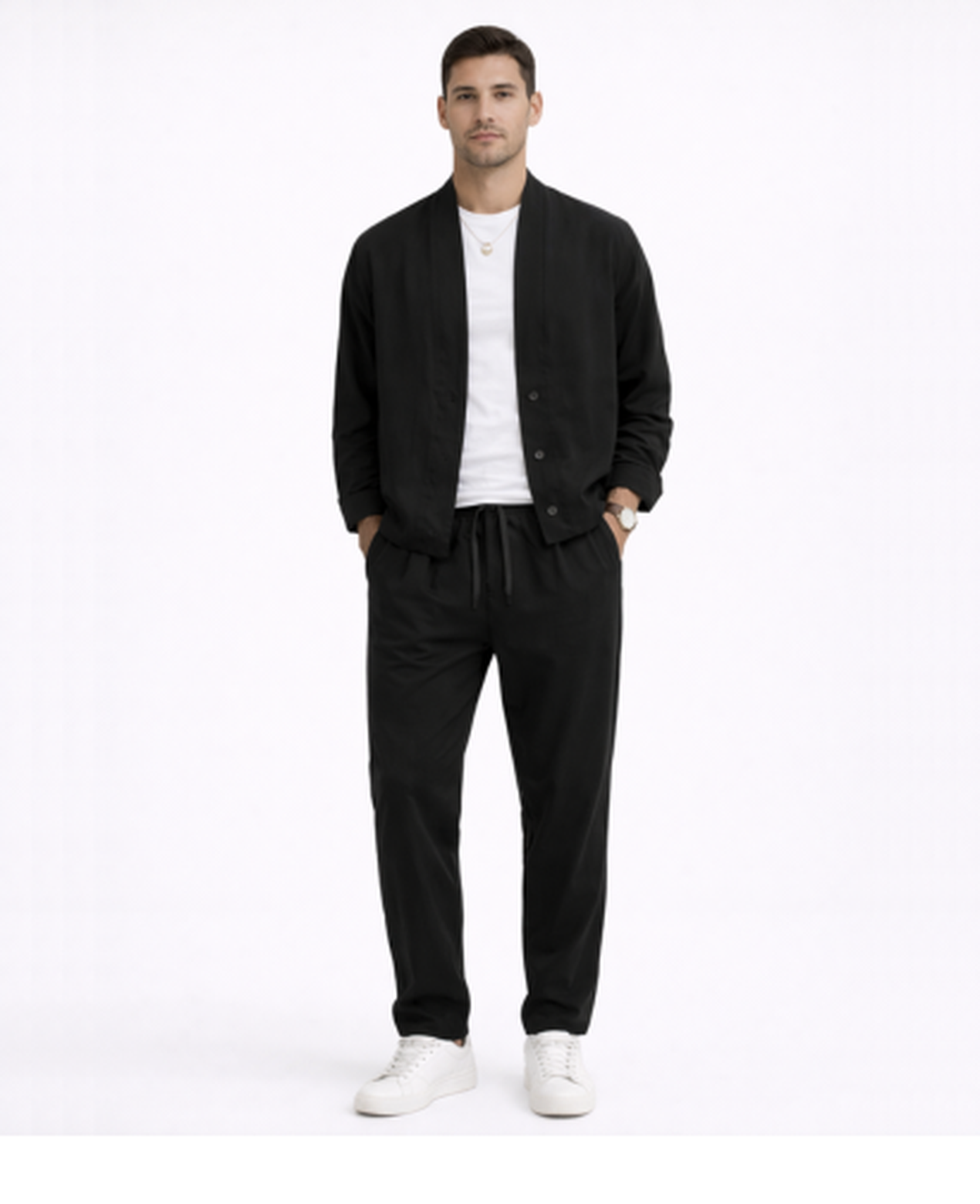 Ensemble Homme Décontracté – Veste Légère & Pantalon Coupe Droite, Style Casual Chic Été | Tenue Estivale