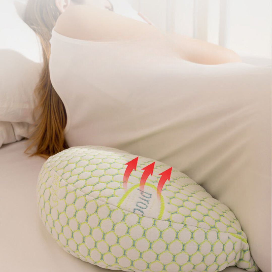 Coussin de grossesse utilisé pour un soutien en position latérale