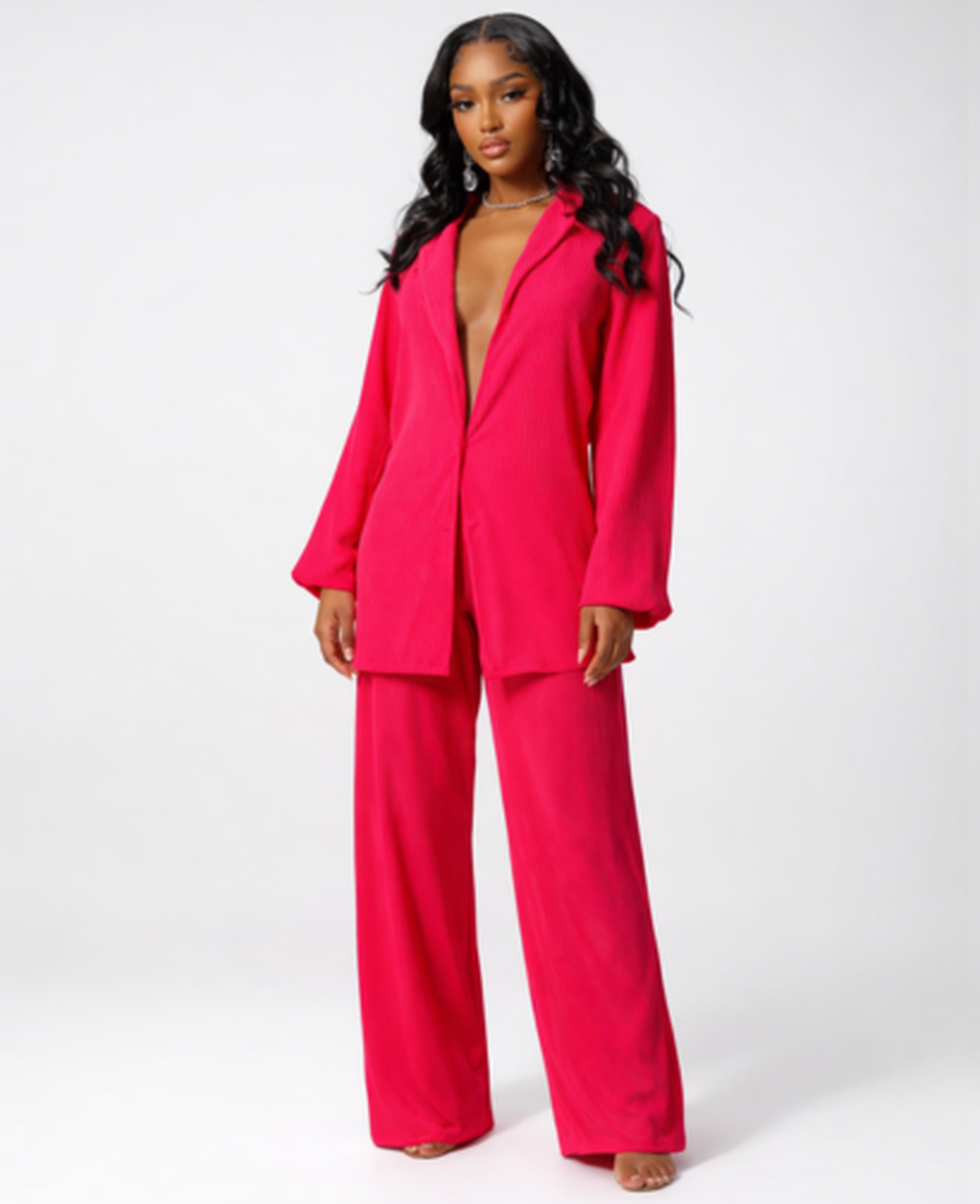 Ensemble Femme – Chemise & Pantalon Fluide Coupe Large, Style Décontracté Confort Chic