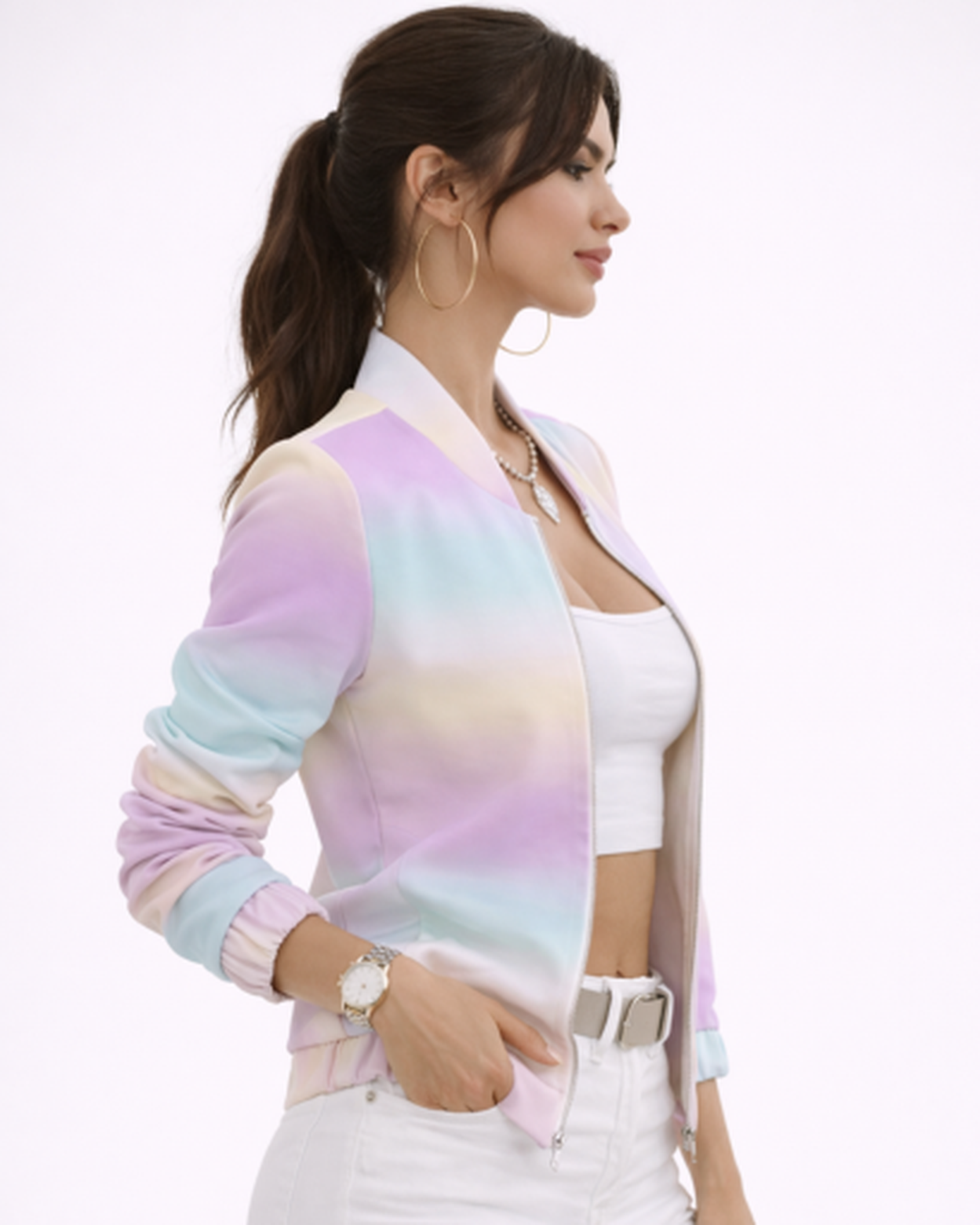 Veste Bomber Femme Zippée – Coupe Ajustée & Style Streetwear Chic | Printemps & Casual