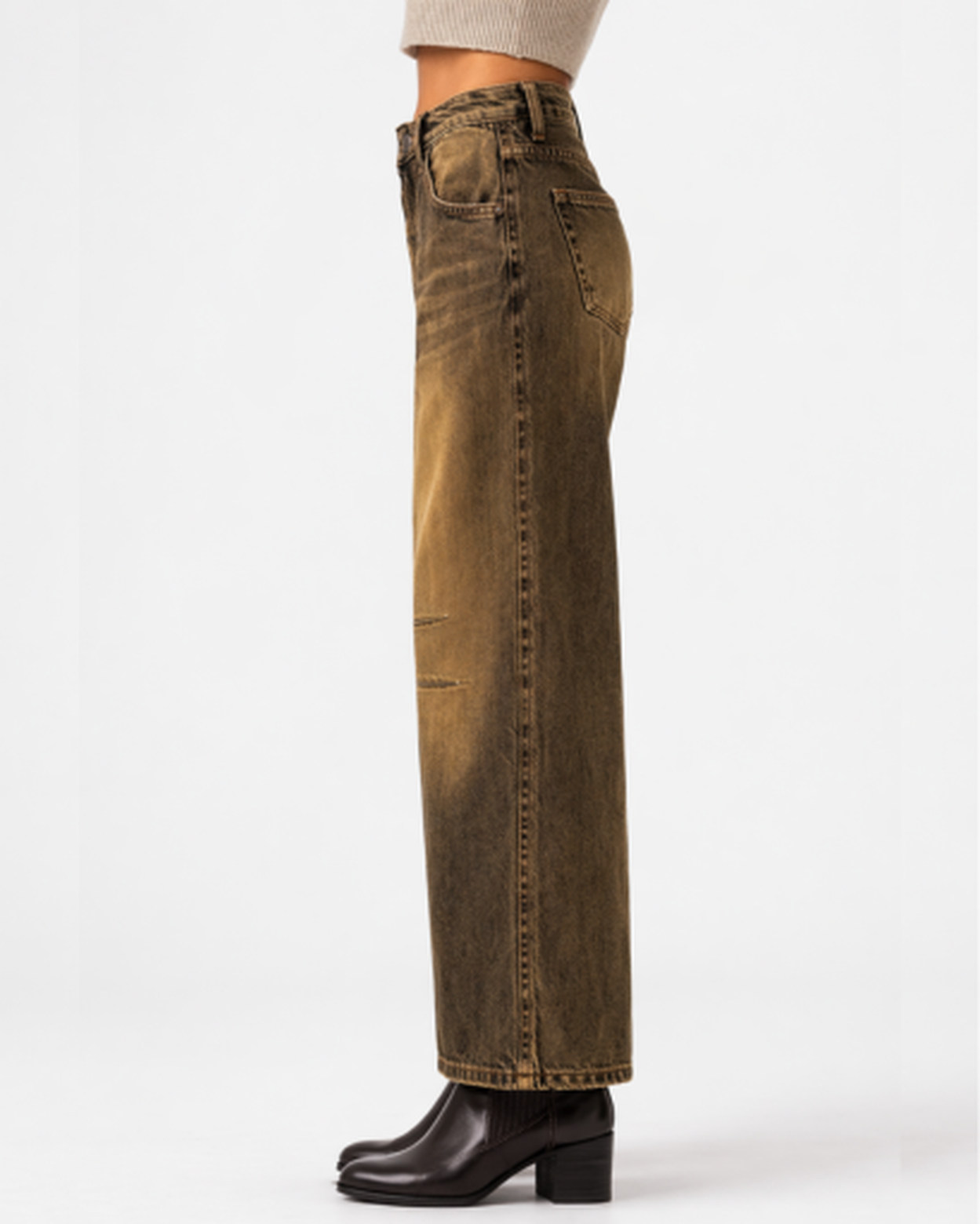 Jean Droit Femme Taille Haute – Jambe Large & Coupe Ample Flatteuse | Look Casual Chic