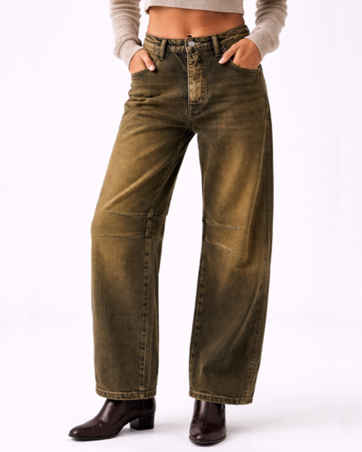 Jean Droit Femme Taille Haute – Jambe Large & Coupe Ample Flatteuse | Look Casual Chic