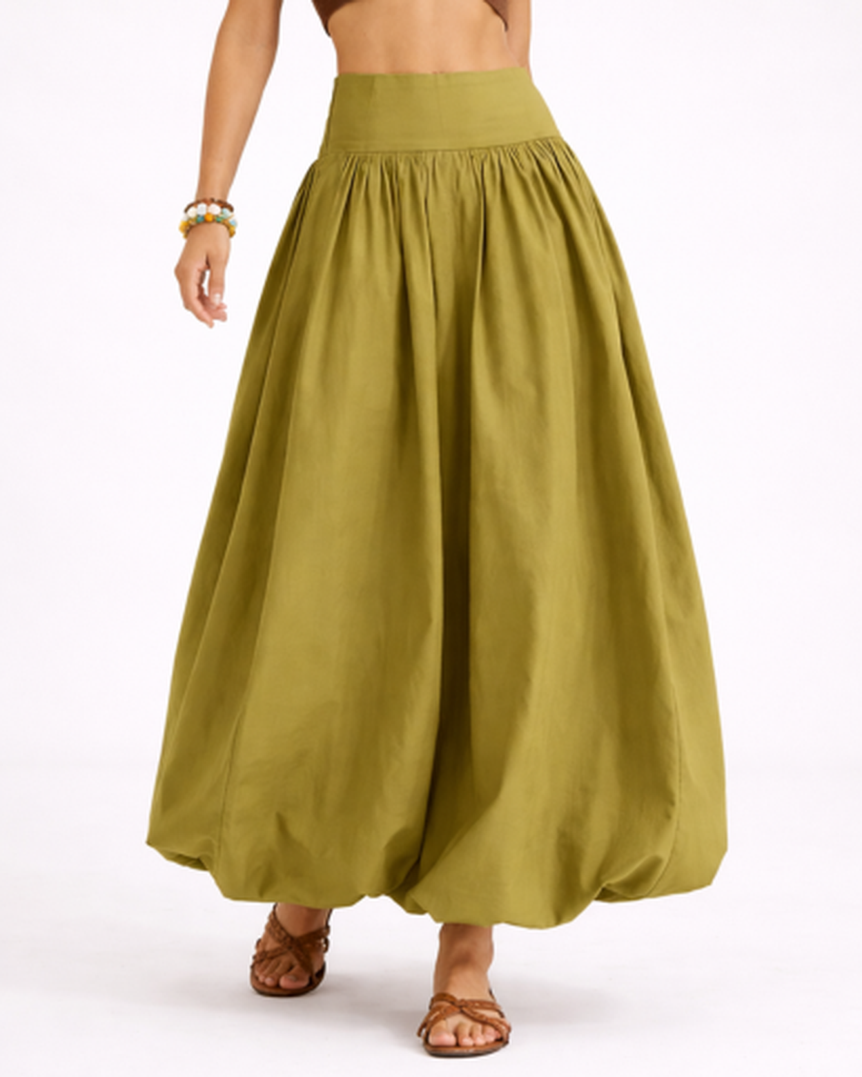 Jupe Longue Femme Taille Haute – Coupe Fluide Effet Ballon & Silhouette Élancée | Été & Soirée