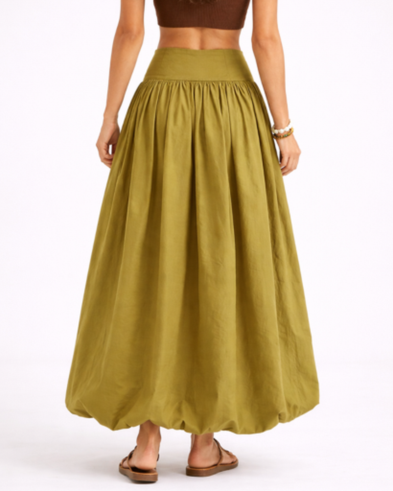 Jupe Longue Femme Taille Haute – Coupe Fluide Effet Ballon & Silhouette Élancée | Été & Soirée