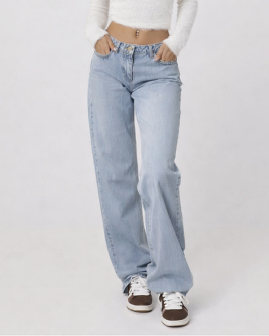 Jean Wide Leg Femme Taille Basse – Coupe Décontractée & Style Vintage Chic | Casual & Week-End