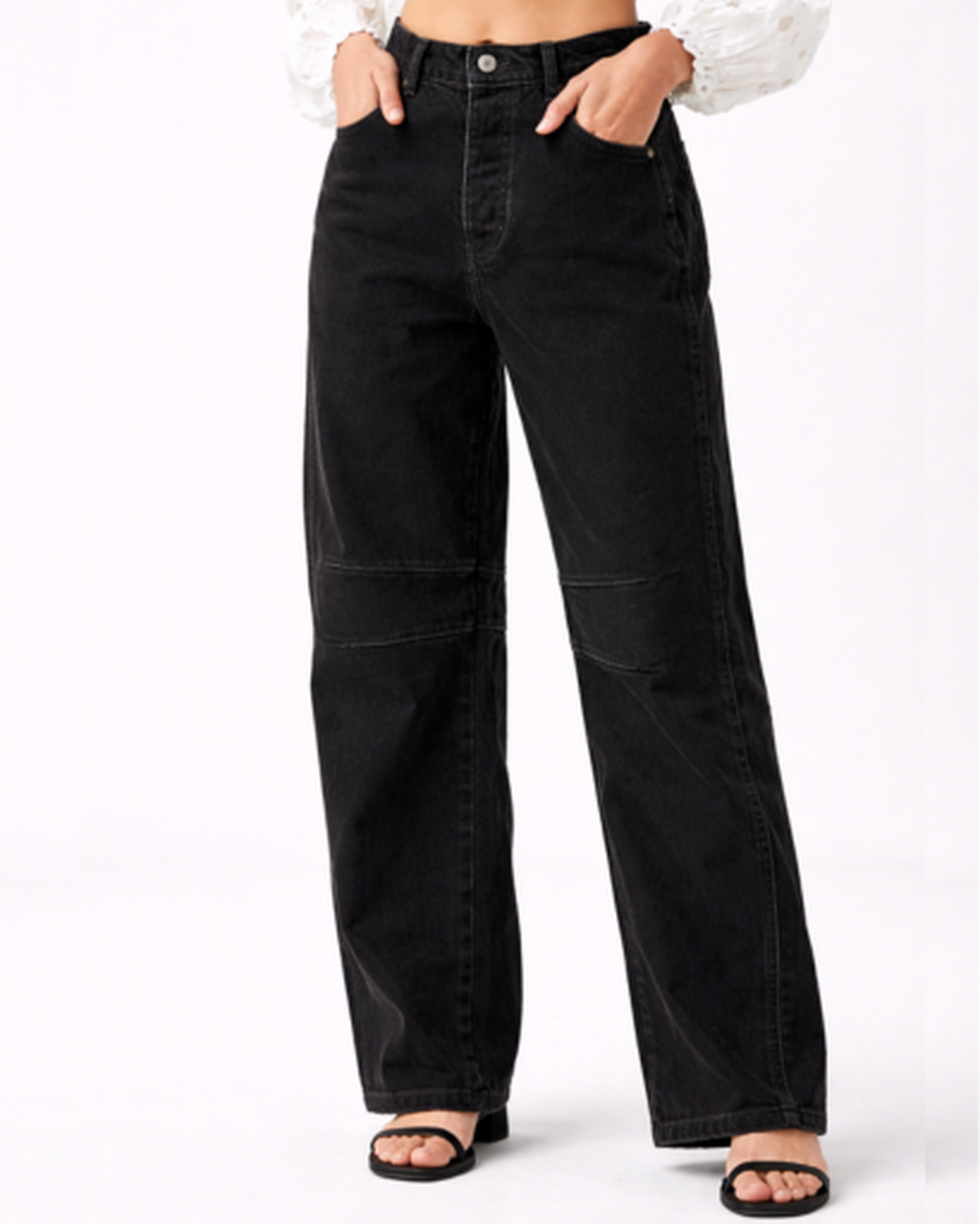 Jean Droit Femme Taille Haute – Jambe Large & Coupe Ample Flatteuse | Look Casual Chic