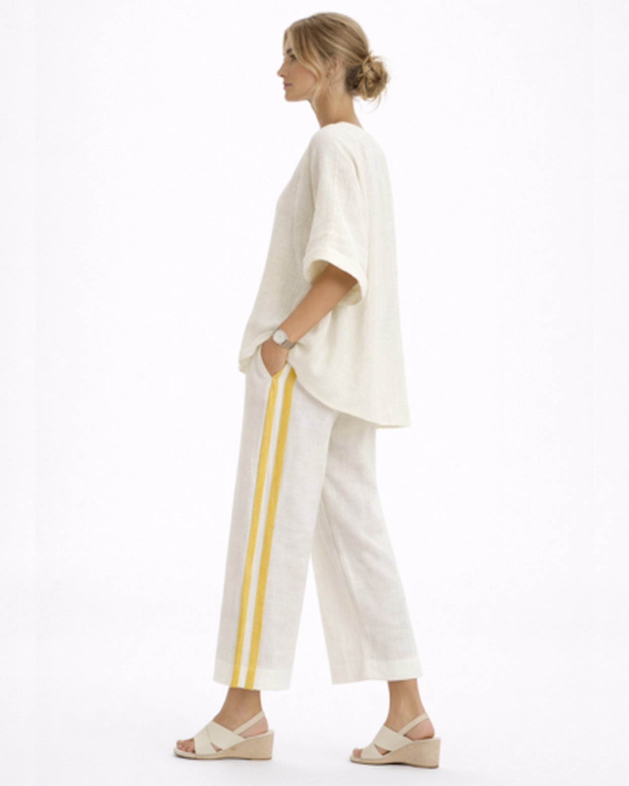 Ensemble Femme Fluide Rayé – Top Ample Respirant & Pantalon Large | Vacances & Détente Chic