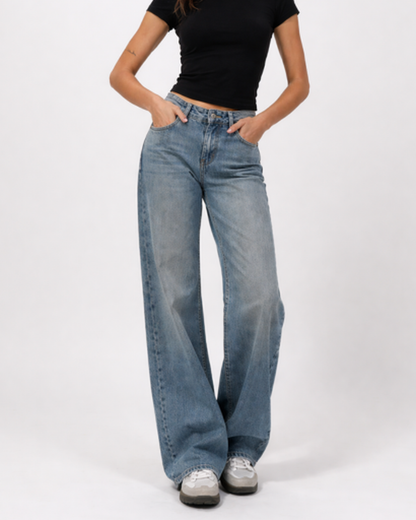 Jean Wide Leg Femme Taille Basse – Coupe Décontractée & Style Vintage Chic | Casual & Week-End