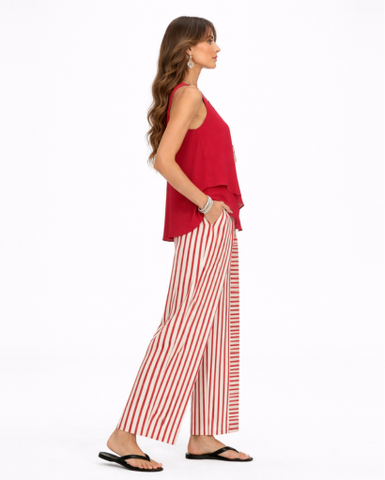 Ensemble 2 Pièces Femme Fluide – Top Sans Manches & Pantalon Large Imprimé | Style Estival