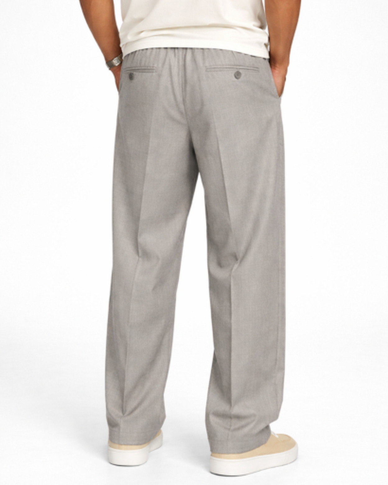 Pantalon Homme Coupe Droite Taille Élastique – Confort Souple & Style Épuré | Casual & Week-End
