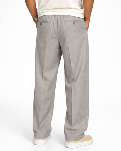 Pantalon Homme Coupe Droite Taille Élastique – Confort Souple & Style Épuré | Casual & Week-End