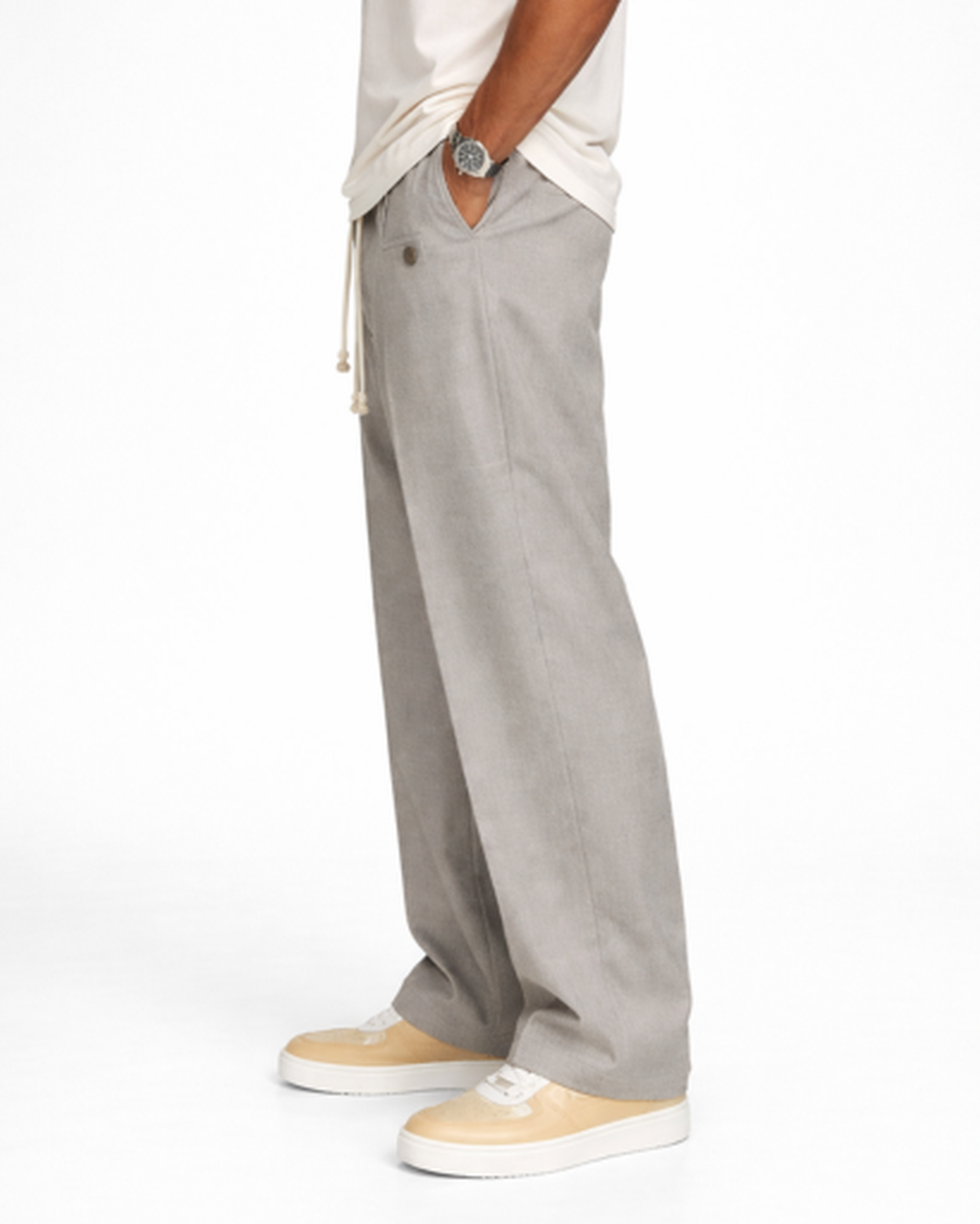 Pantalon Homme Coupe Droite Taille Élastique – Confort Souple & Style Épuré | Casual & Week-End