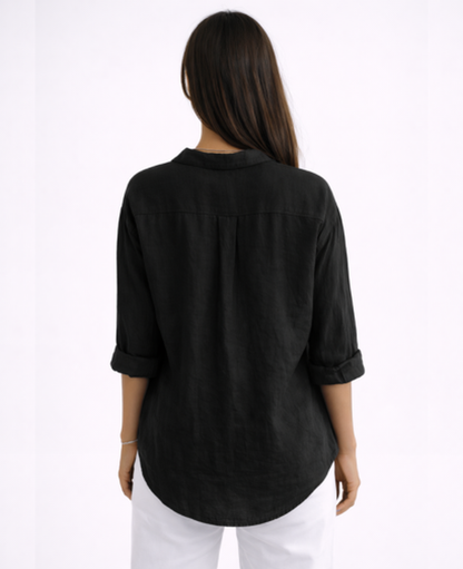 Chemise Femme Fluide – Col Classique & Manches Longues, Élégance Intemporelle Chic