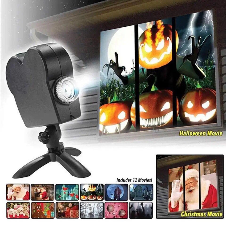 Projecteur d'ambiance Halloween hantée, vue de face