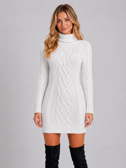 Robe pull torsadée noire, vue de côté