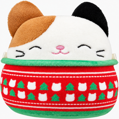 Gros plan sur une mini peluche chat du calendrier de l'Avent 24 jours, dès 3 ans