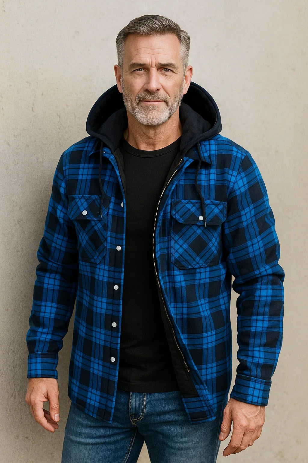 Veste en mélange de laine homme, coloris Bleu foncé