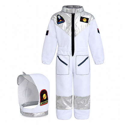Déguisement astronaute enfant, combinaison spatiale vue de dos avec sac à dos rembourré