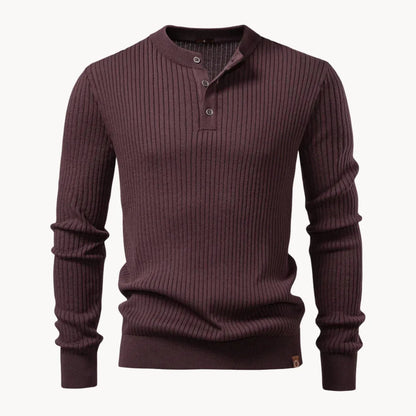 Pull homme col rond Châtaigne