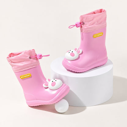 Botte de pluie enfant en EVA imperméable à imprimé lapin, vue de côté