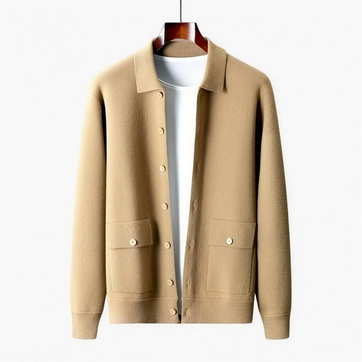 Cardigan homme beige