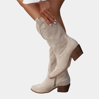 Ballerines femme cuir beige, style chic