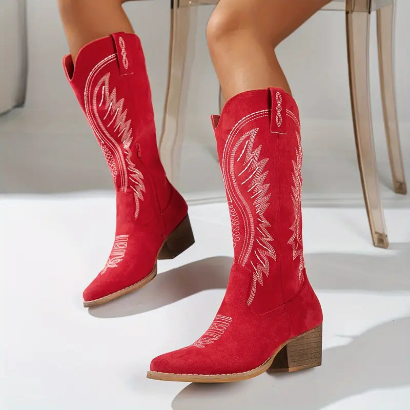 Bottes western femme portées, look bohème
