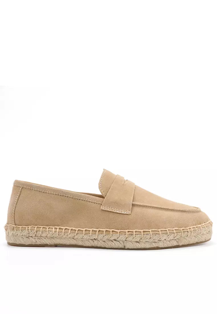Chaussures homme décontractées sable, vue de profil