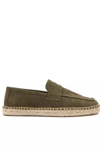 Chaussures homme décontractées vertes, vue de profil