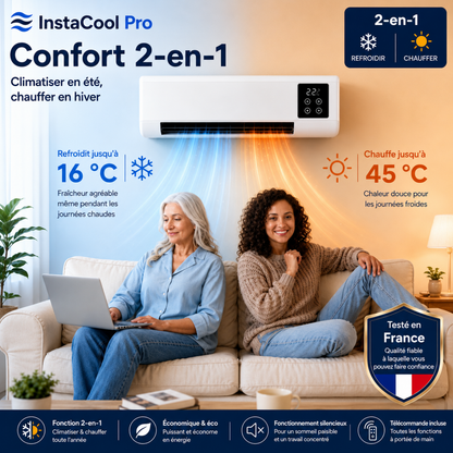 Climatiseur & Chauffage 2-en-1 – Sans Installation, Jusqu'à 51 m²