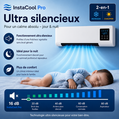 Climatiseur & Chauffage 2-en-1 – Sans Installation, Jusqu'à 51 m²