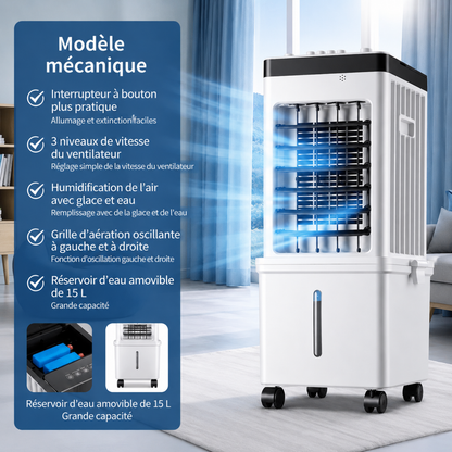 Climatiseur Portable 3-en-1 Sans Tuyau d'Évacuation – Froid, Ventilation & Déshumidification