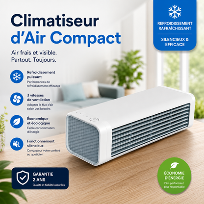 Climatiseur Rafraîchisseur d'Air – Air Frais Instantané & Silencieux